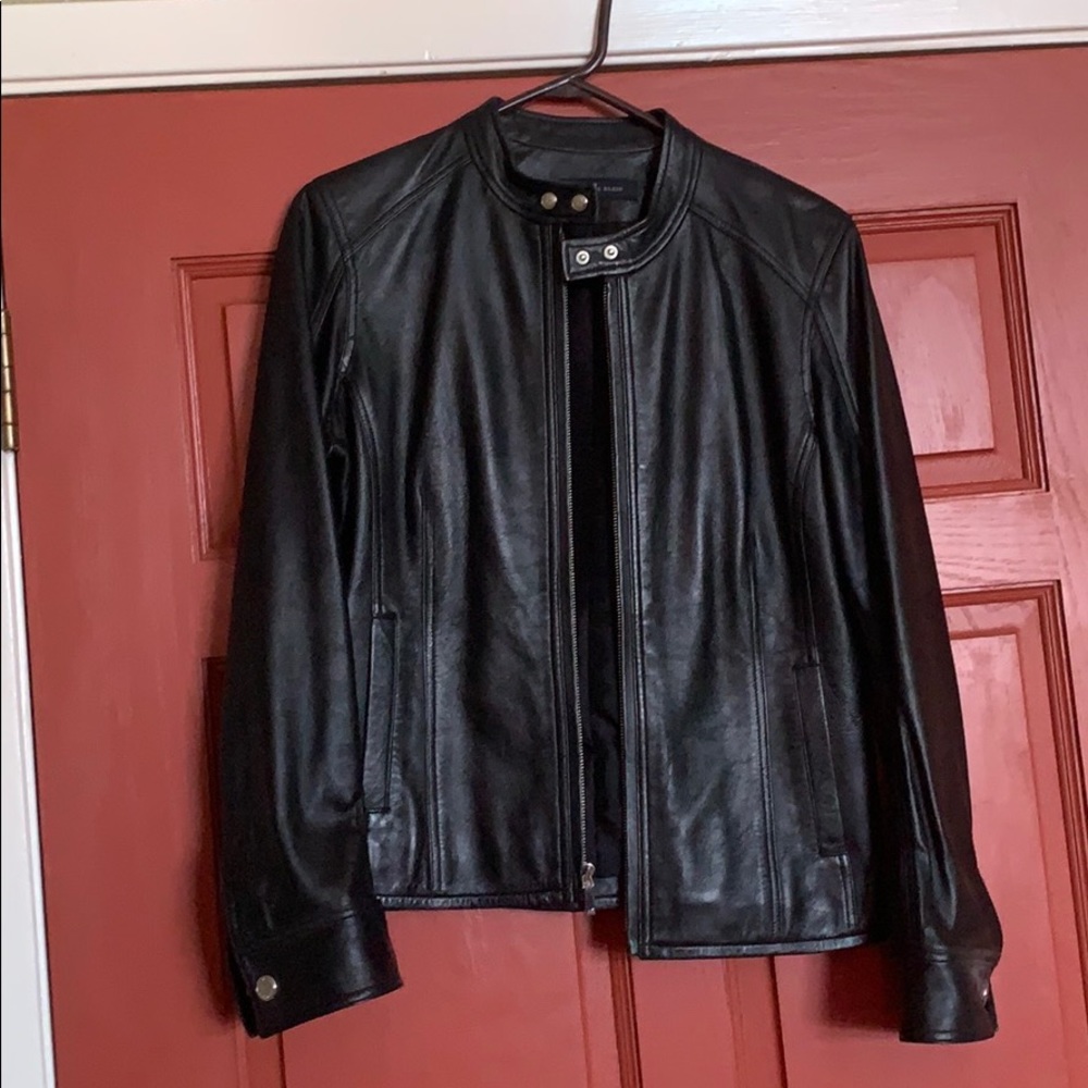 Black leather jacket